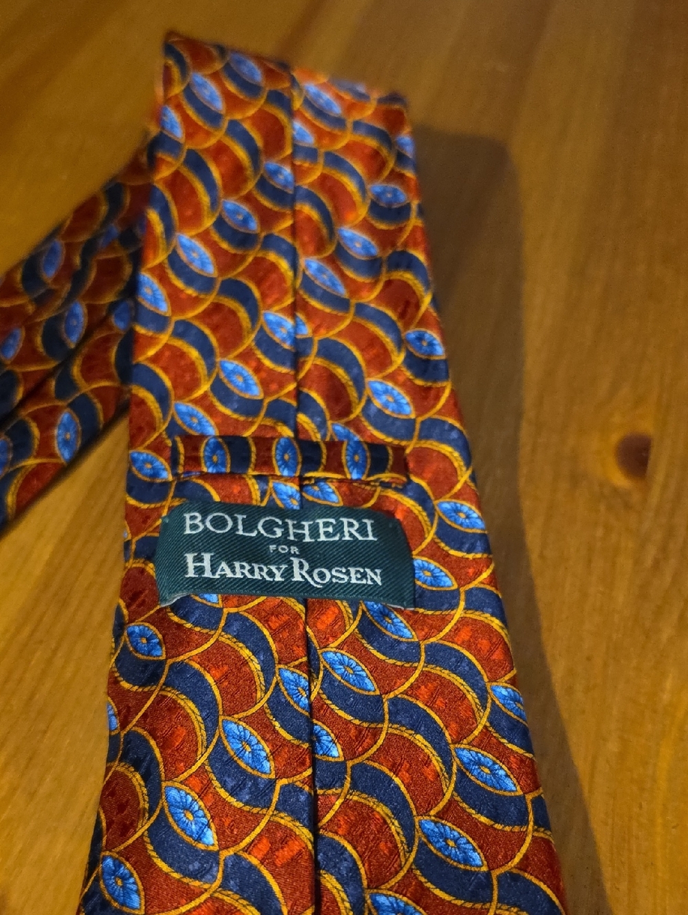 Bolgheri For Harry Rosen Red & Blue Geometric Silk Tie